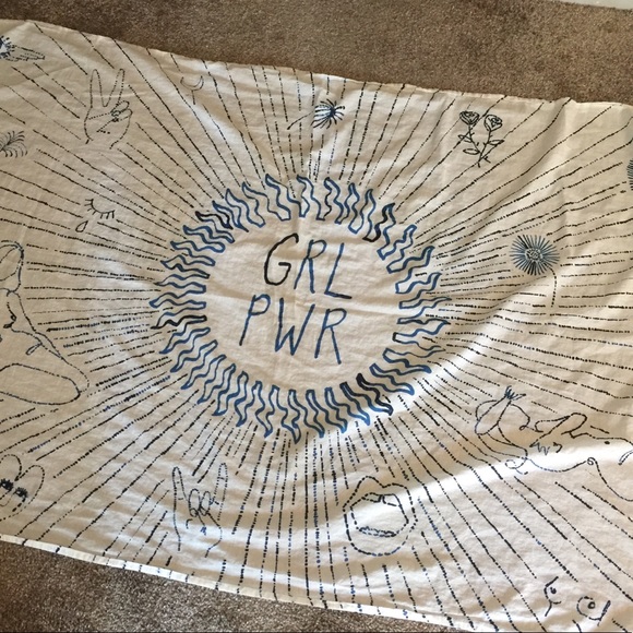 Urban Outfitters Wall Art Uo Home Blue Hippie Grl Power Tapestry
